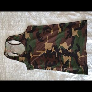 Army print tank top